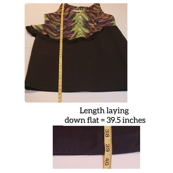 💯Asymmetric Peplum Botanical Print DRESS-Size 18 - Picture 6 of 8